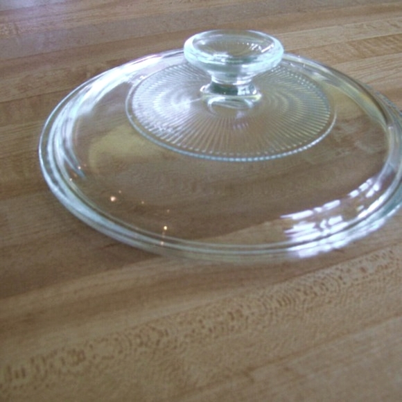 Pyrex G5C Glass Replacement Lid Round Ribbed Light Blue Tint - Lid Only - Picture 2 of 3